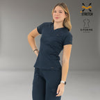 Filipina quirúrgica mujer tela Super Stretch azul marino