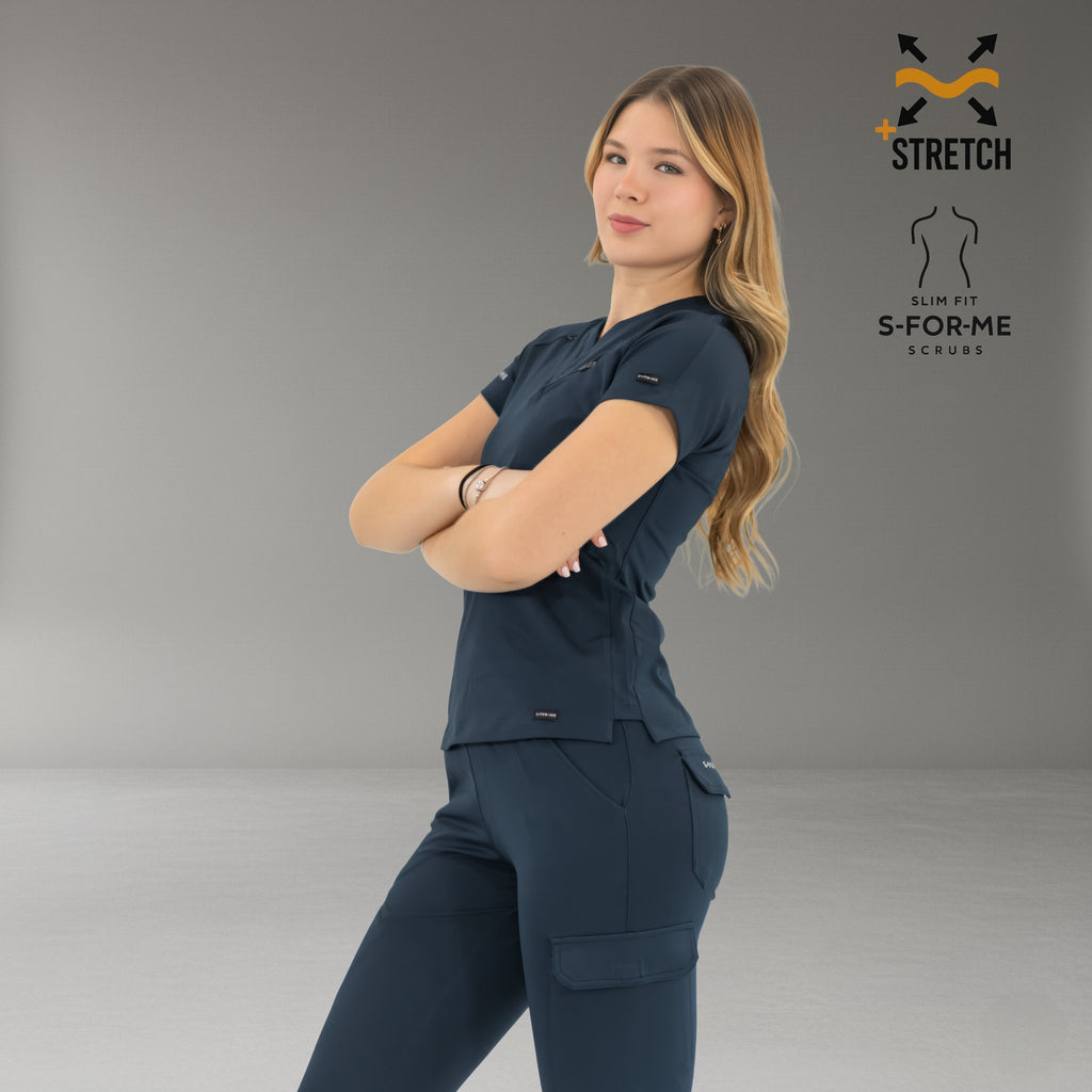 Scrubs médicos mujer azul marino línea 905