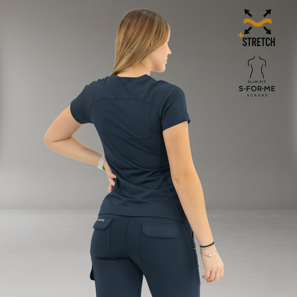 Filipina de enfermera azul marino mujer slim fit