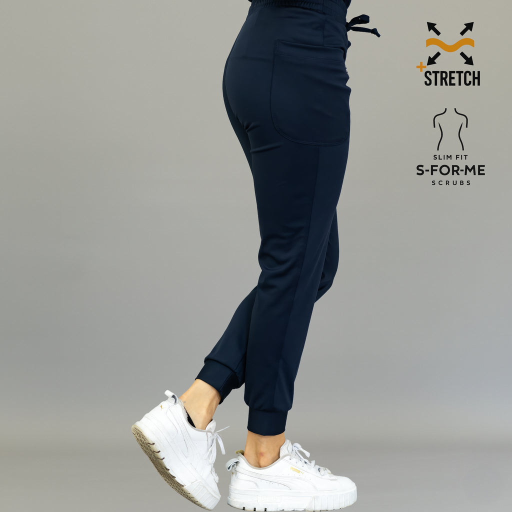 Pantalón médico azul marino dama 902 tela súper stretch sin planchado