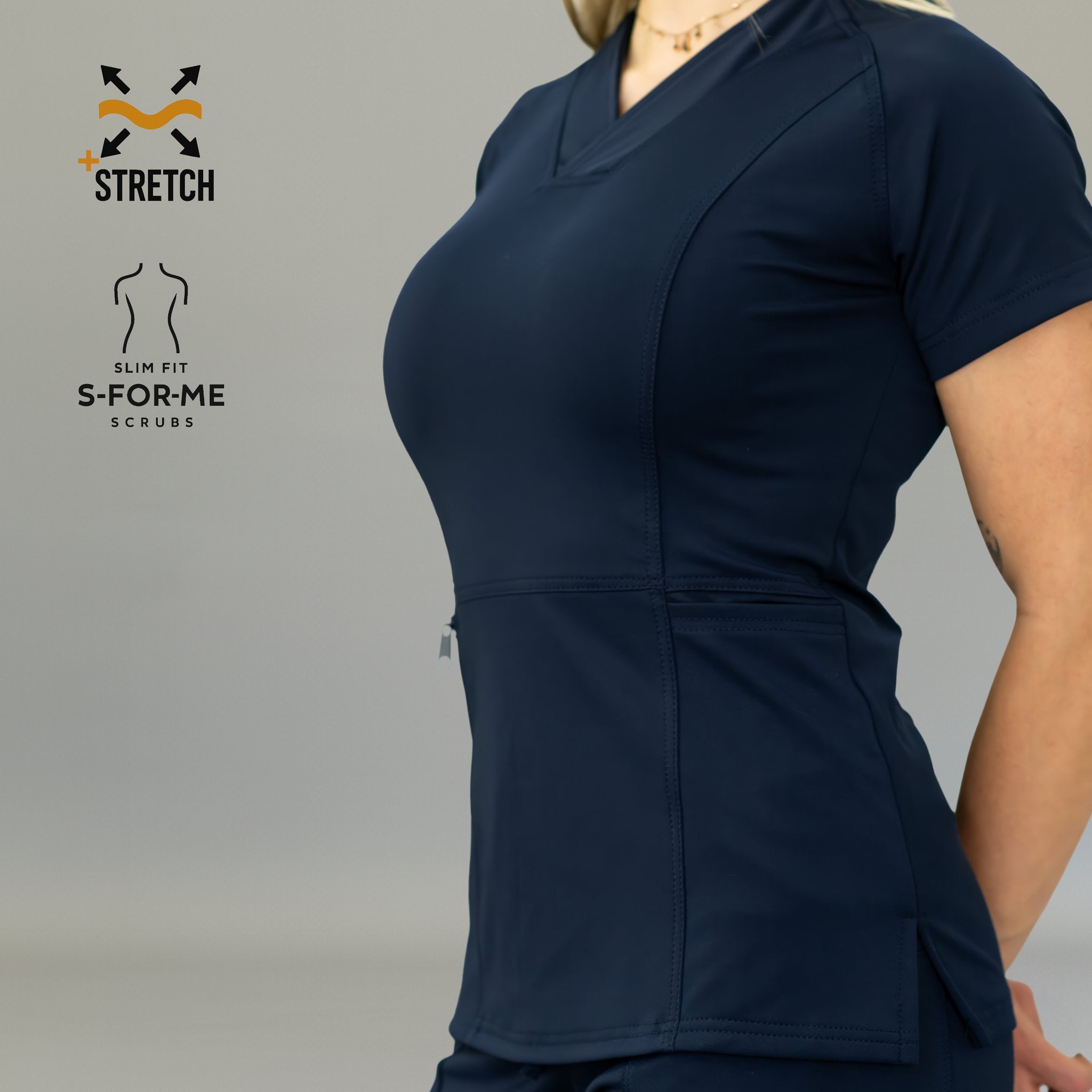 Uniforme quirúrgico azul marino mujer 902 slim fit Sandel Medica
