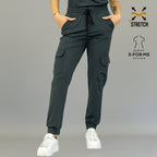 Jogger quirúrgico mujer gris oxford Estilo 910 con 6 bolsillos funcionales