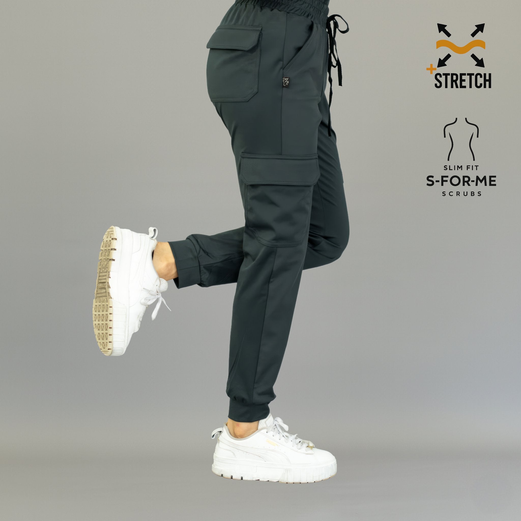Jogger médico mujer gris oxford Estilo 910 elasticidad 4 direcciones super stretch