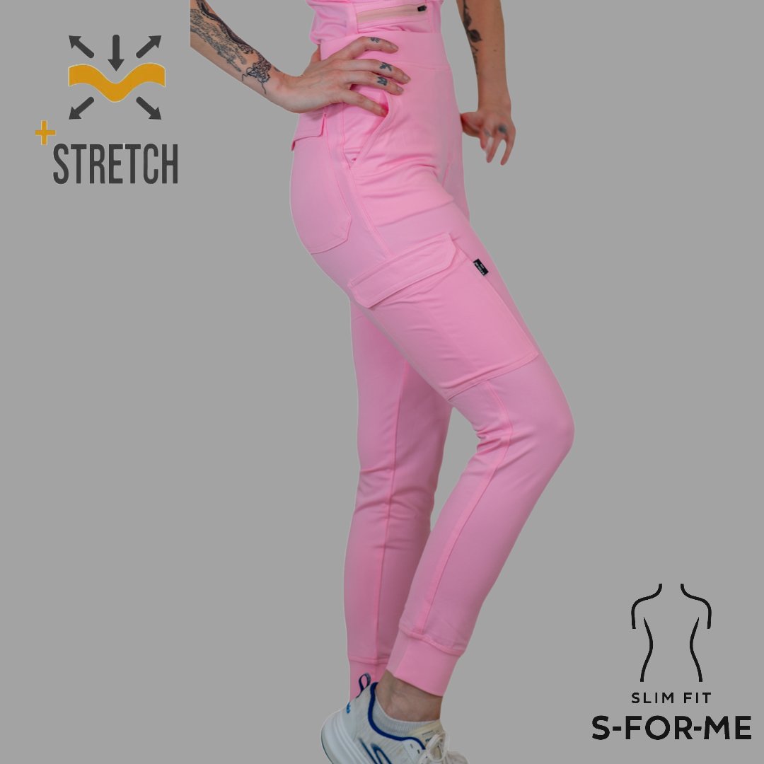 Jogger quirurgico rosa pastel para mujer Estilo 901 Super Stretch vista principal