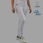Pantalón blanco stretch antifluido para mujer corte slim fit