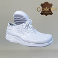 Zapatos médicos blancos Gloria Andress 316 de piel con suela PU antiderrapante en vista lateral