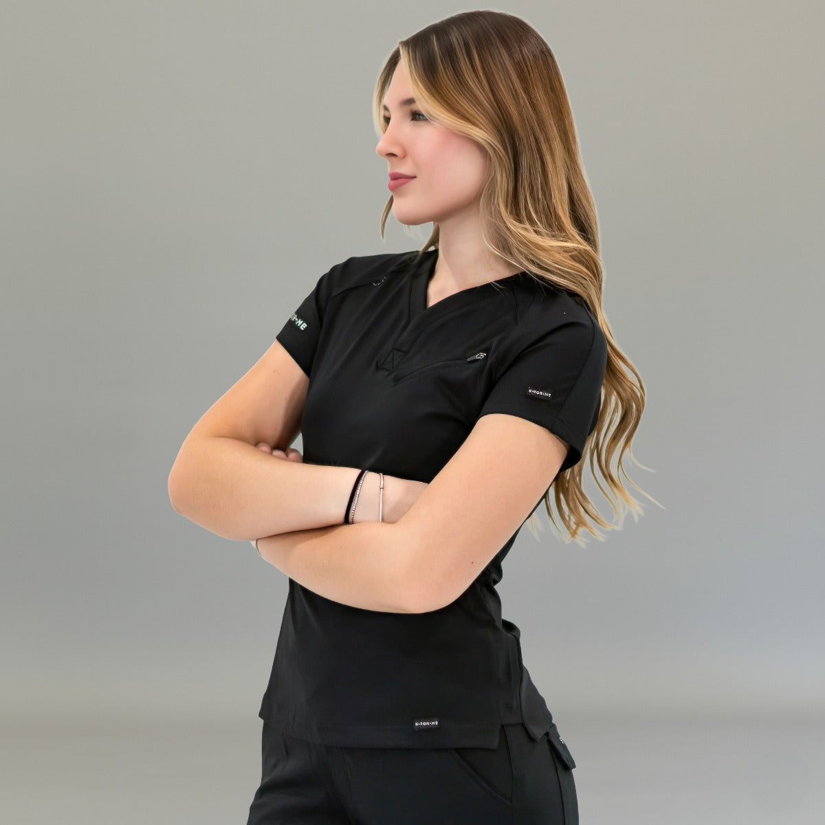 Filipina Quirúrgica Mujer Super Stretch Negra, Scrubs 905