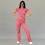 Vista frontal del jumpsuit quirúrgico mujer 945 Palo de Rosa Super Stretch