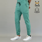 Jogger médico hombre verde menta cintura ajustable 901
