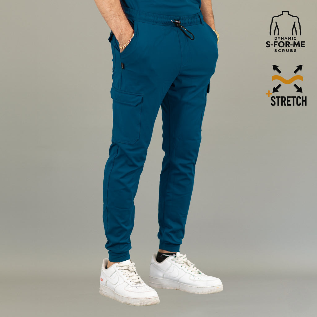 Jogger quirúrgico hombre azul caribe 901 Super Stretch vista frontal
