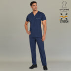 Filipina Quirúrgica 940 Azul Marino/ Beige Super Stretch Hombre