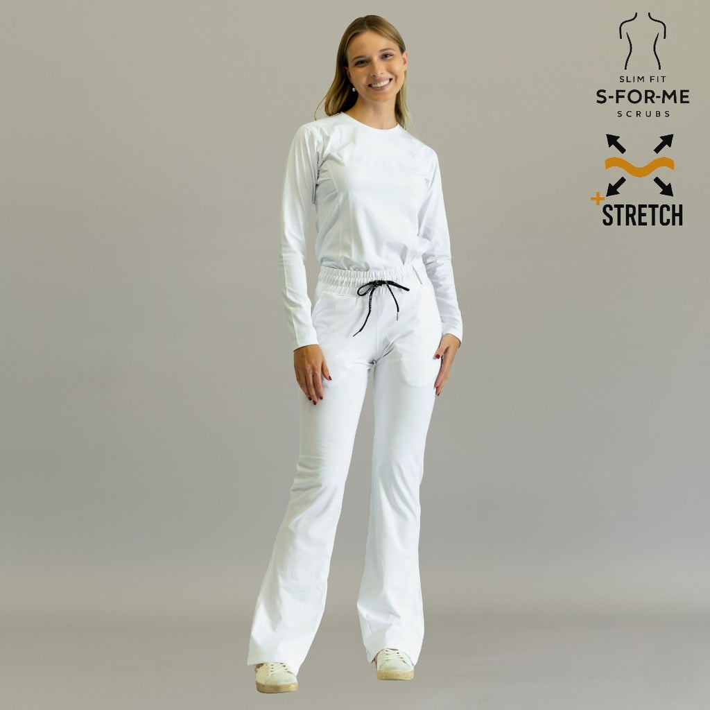 pantalon quirurgico 915 mujer blanco espalda bolsillos scrubs sandel medica