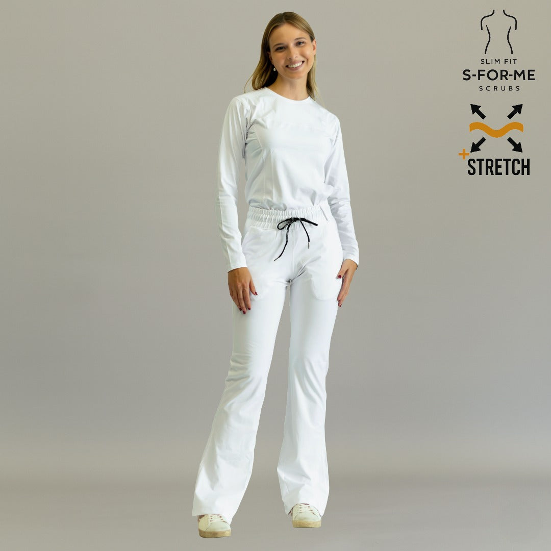 pantalon quirurgico 915 mujer blanco espalda bolsillos scrubs sandel medica