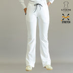 pantalon 915 blanco corte acampanado flare scrubs mujer sandel medica