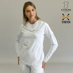 lateral filipina quirurgica 915 blanco manga corta super stretch sandel medica