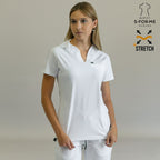 filipina scrubs 915 blanco corte estilizado super stretch mujer sandel medica
