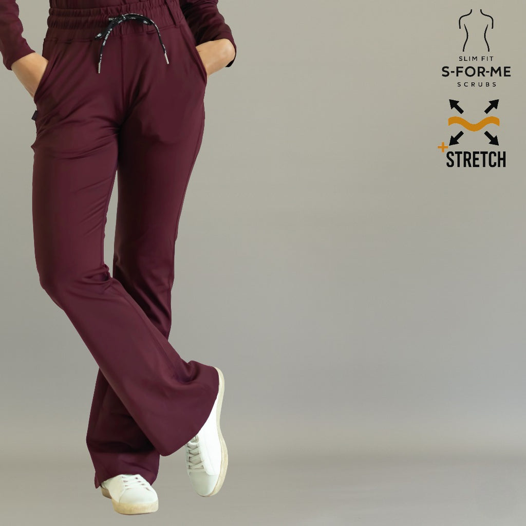 Uniforme quirúrgico mujer vino — pantalón 915 con spandex para movimiento