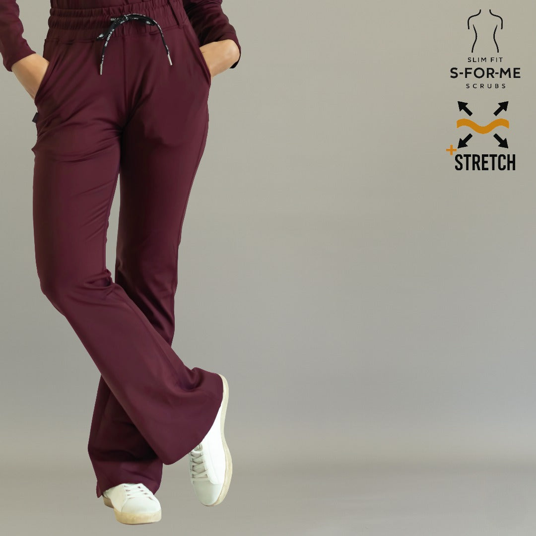 Uniforme quirúrgico mujer vino — pantalón 915 con spandex para movimiento