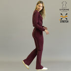 blusa under scrub vino mujer super stretch combinacion sandel medica