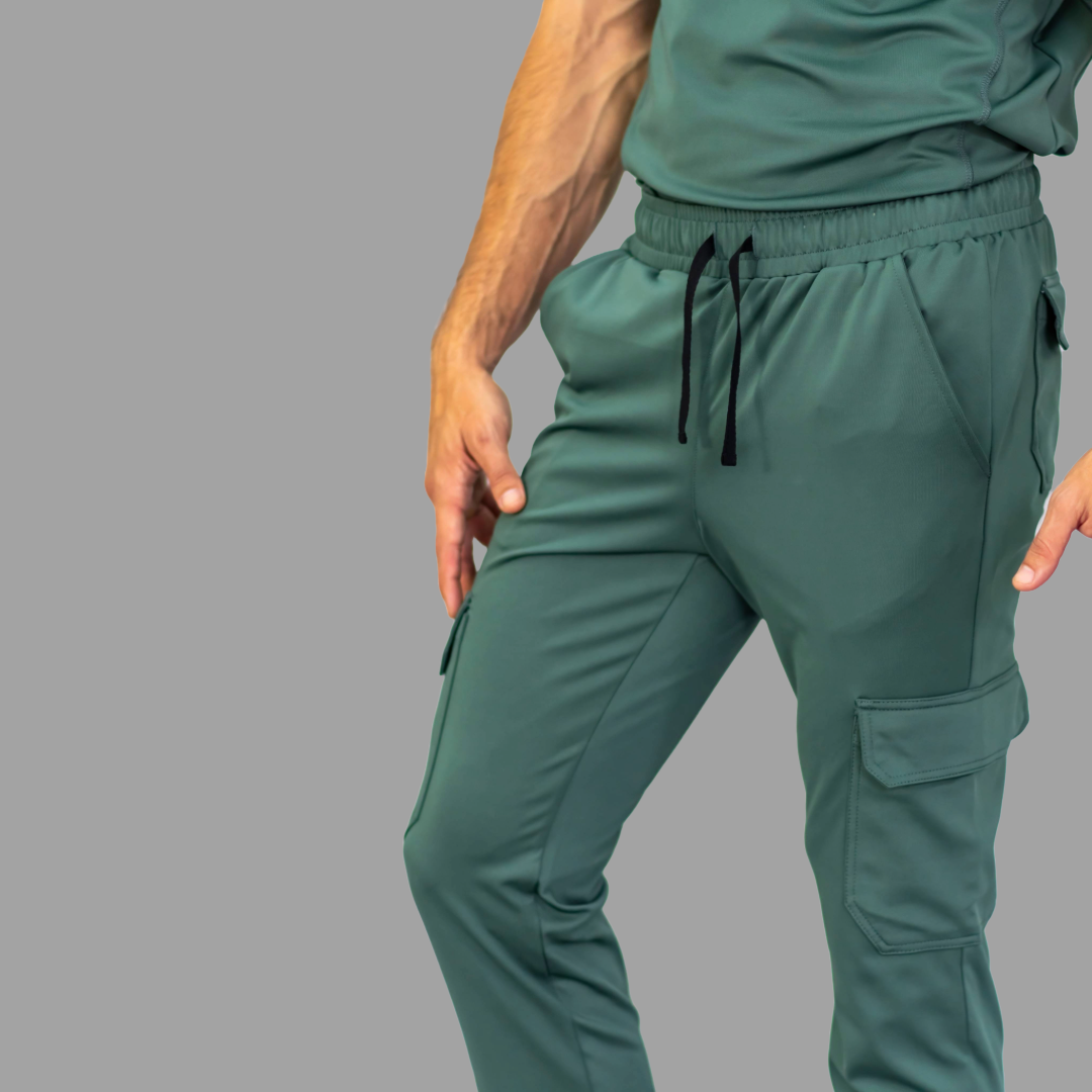 Jogger Quirurgico Hombre Verde Pino Super Stretch, Scrubs 910