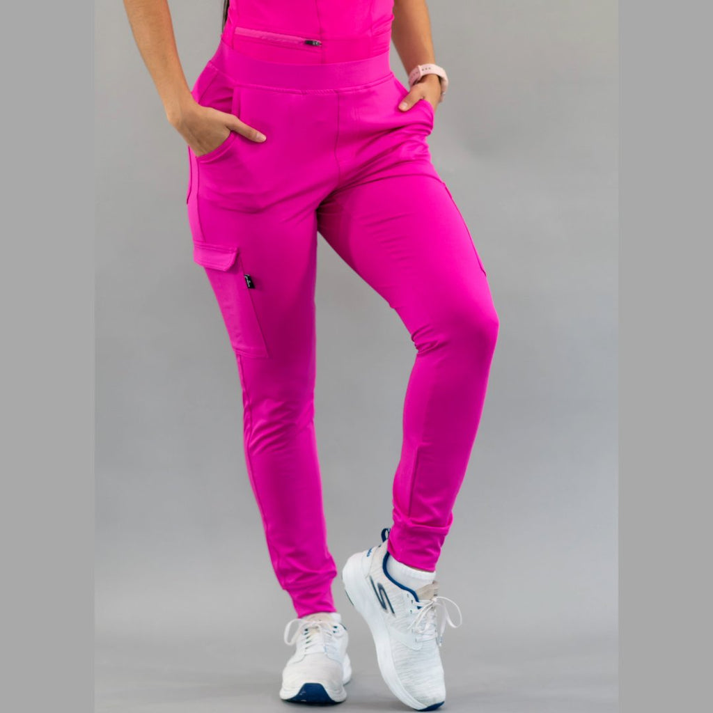 Jogger quirúrgico fucsia 901 cintura elástica 6 bolsillos uniforme médico México