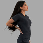 Filipina negra para enfermera y doctora Estilo 901 tela super stretch sin arrugas