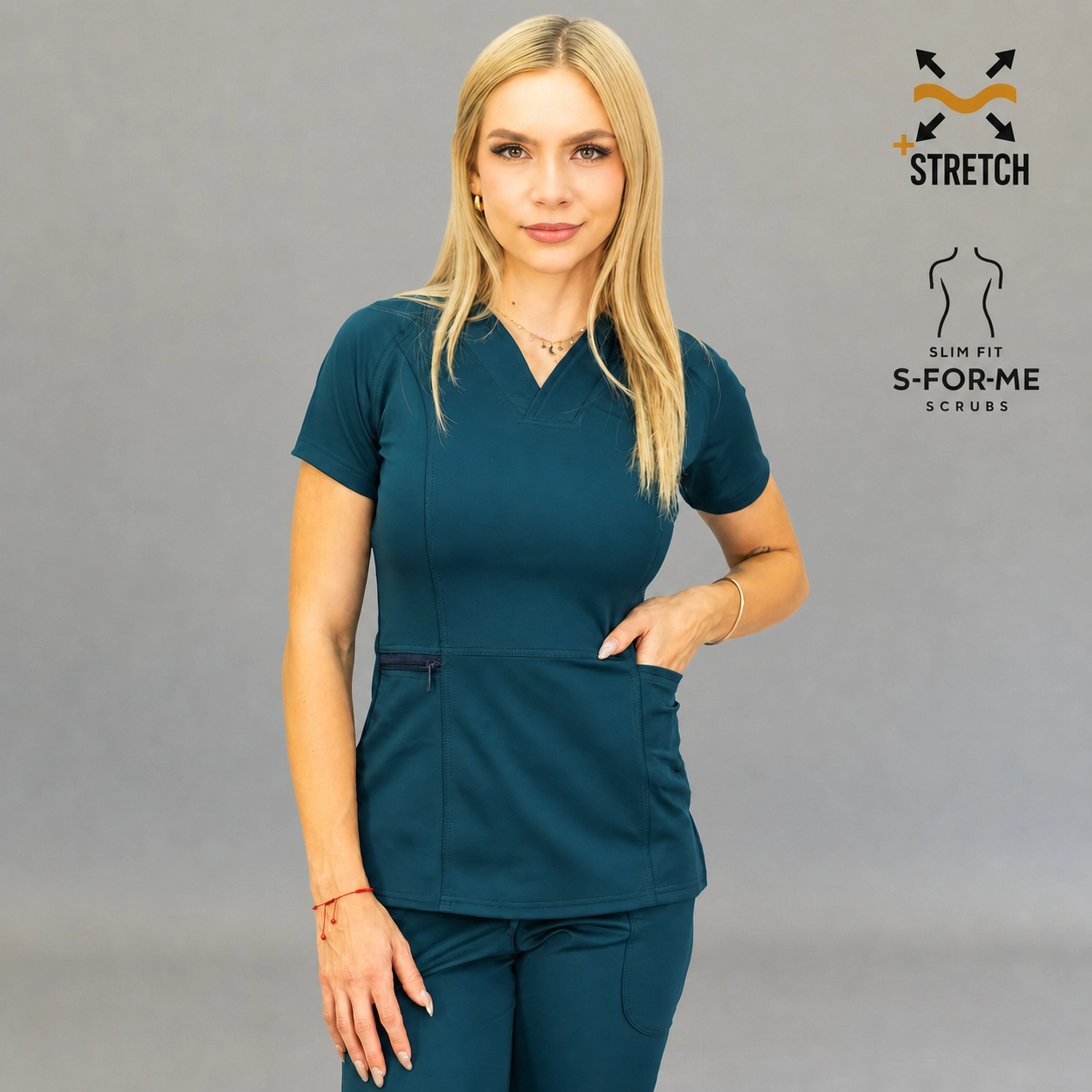 Filipina Quirúrgica Mujer Est. 902 | Azul Petroleo Super Stretch