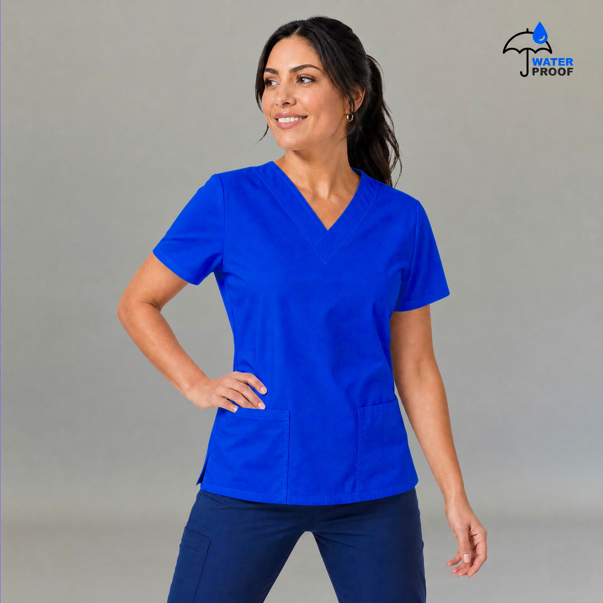 Filipina quirúrgica mujer 502 Azul Rey antifluido vista frontal Sandel Médica
