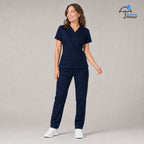 Women's navy 502 scrub top and pants complete set — lightweight everyday medical uniform for nurses and healthcare professionals S-FOR-ME